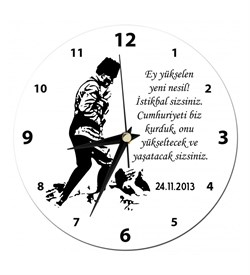 Kişiye Özel Atatürk Öğretmenler Günü Duvar Saati