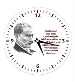 Kişiye Özel Atatürk Öğretmenler Günü Duvar Saati