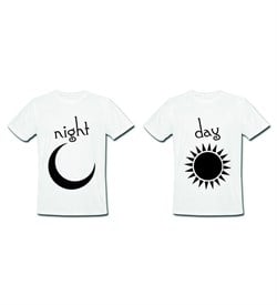 Night Day Tasarımlı 2li Sevgili Tişörtü